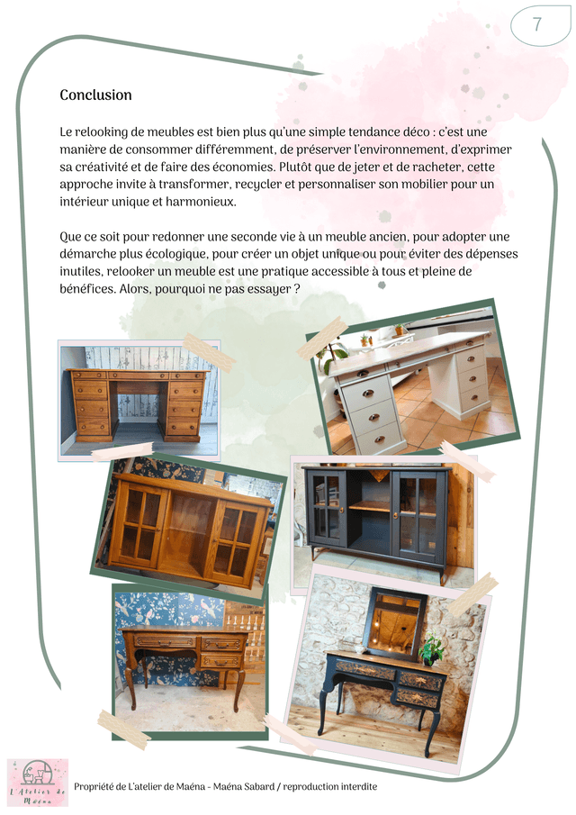 Formation à distance initiation au relooking de meuble